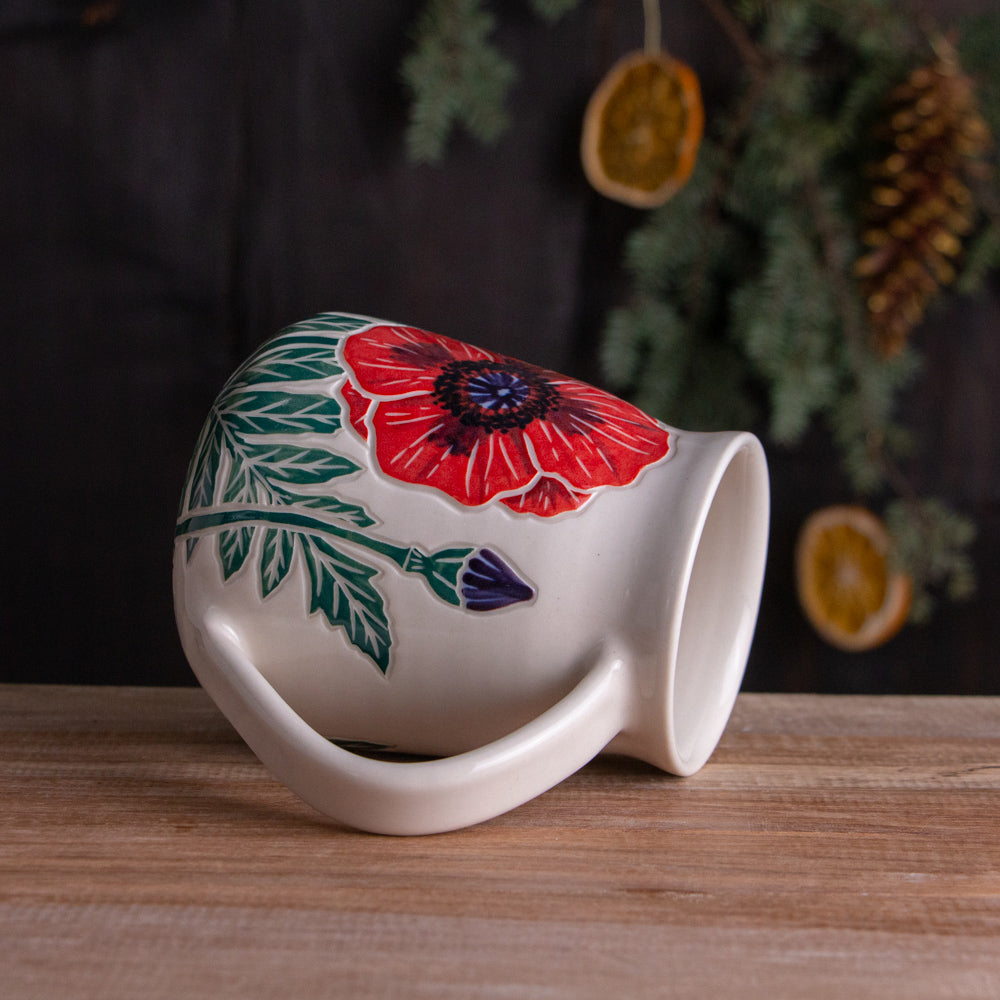 Tall Orange Poppy Mug #1 [20oz]