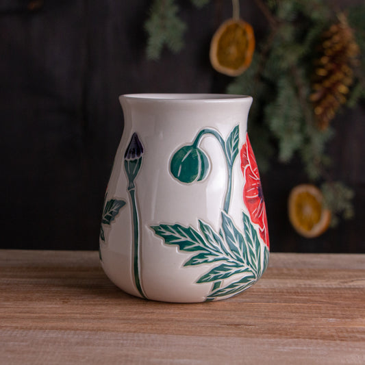 Tall Orange Poppy Mug #2 [20oz]