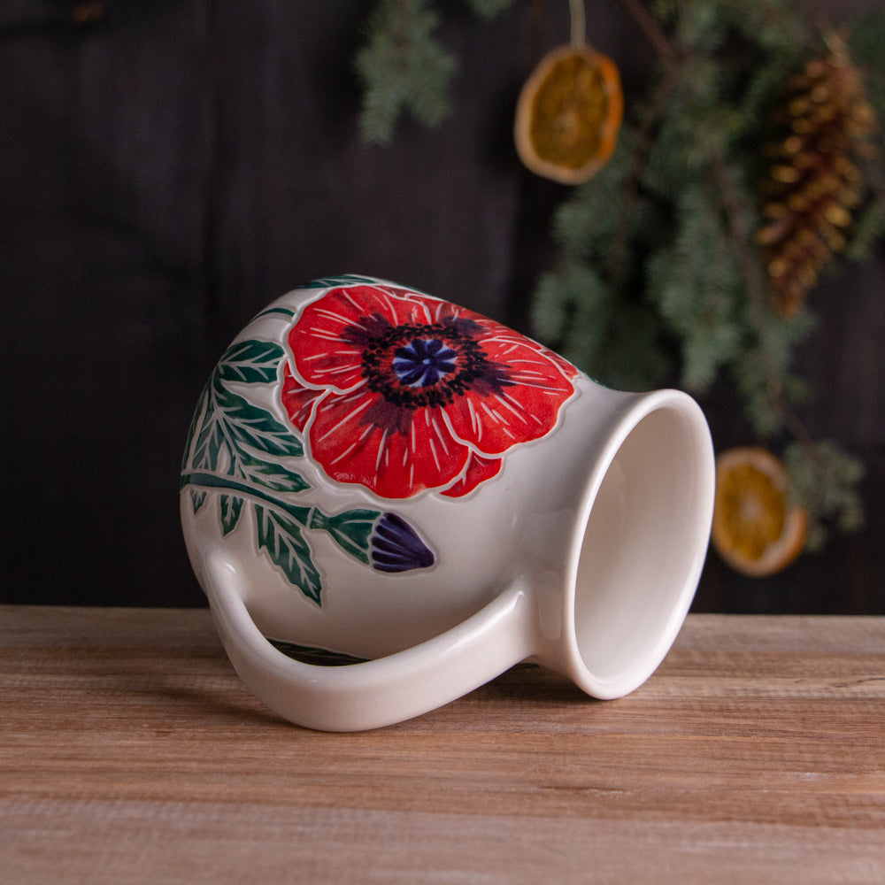 Tall Orange Poppy Mug #2 [20oz]