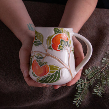Tall Orange Persimmon Mug #2 [17oz]