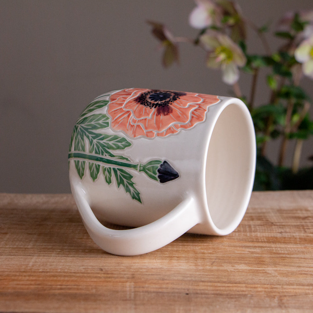 Peach Poppy Botanic Mug 17oz