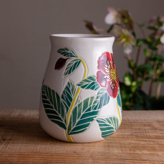 Tall "Anna's Red" Hellebore Mug #1 [22oz]