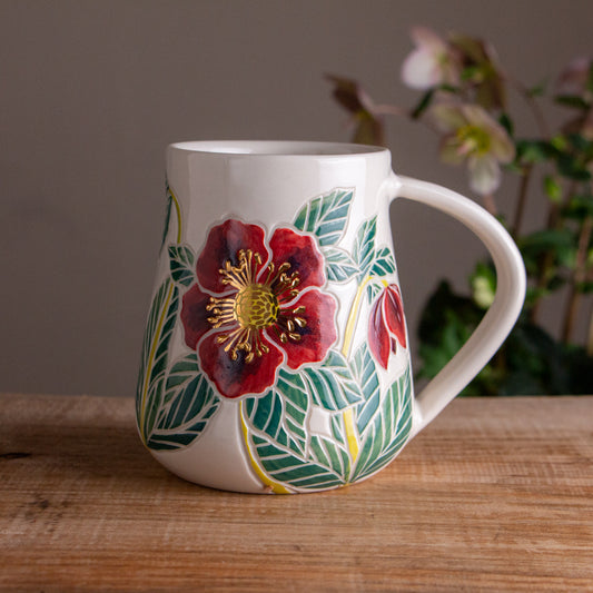 Tall "Anna's Red" Hellebore Mug #2 [19oz]