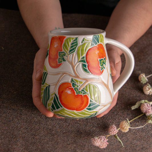 Tall Orange Persimmon Mug #2 [20oz]