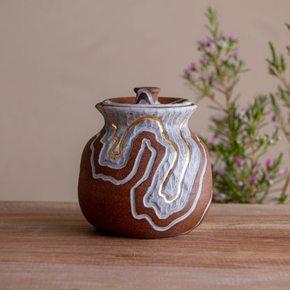 Stoneware Canyon Trail Lidded Jar