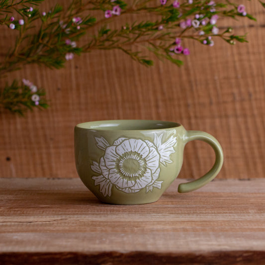 Green Anemone Cappuccino Cup [6oz]