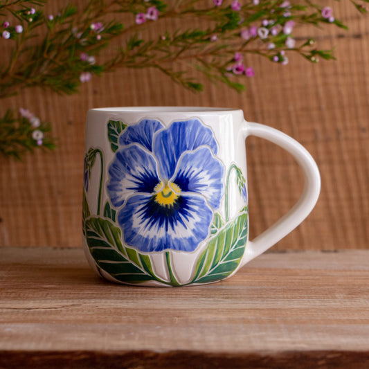 Blue Pansy Botanic Mug 14-15oz