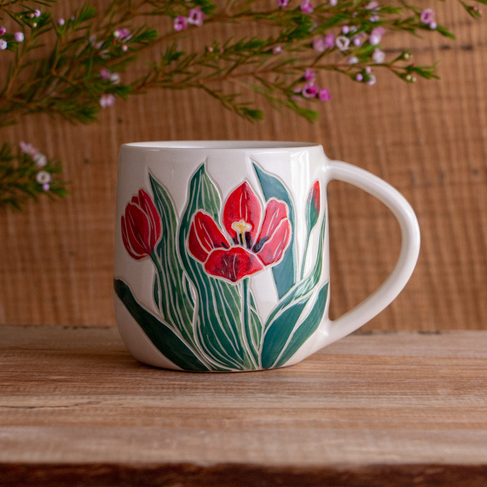 Red Tulip Mug 14-15oz