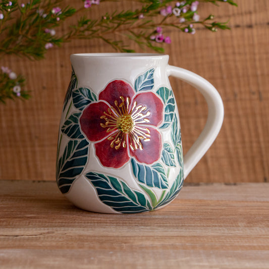 Tall "Anna's Red" Hellebore Mug #3 [19oz]