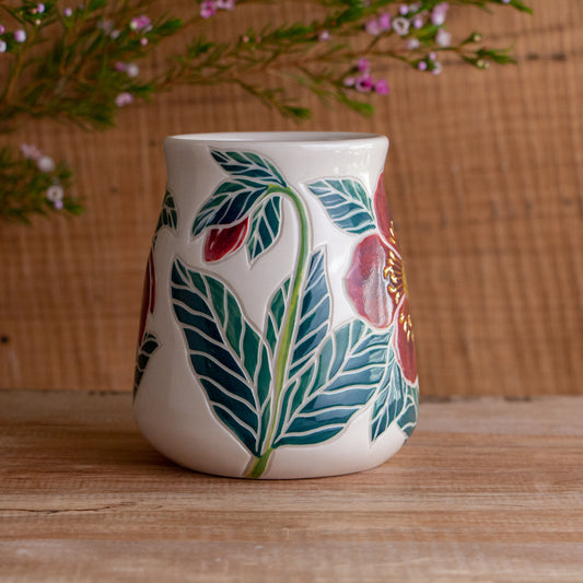 Tall "Anna's Red" Hellebore Mug #4 [17oz]