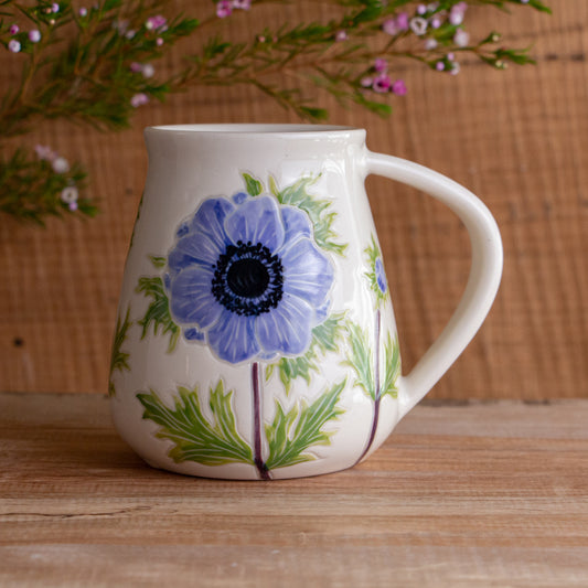 Tall Blue Anemone Mug #2 [19oz]