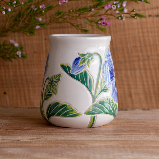 Tall Blue Pansy Mug #1 [18oz]