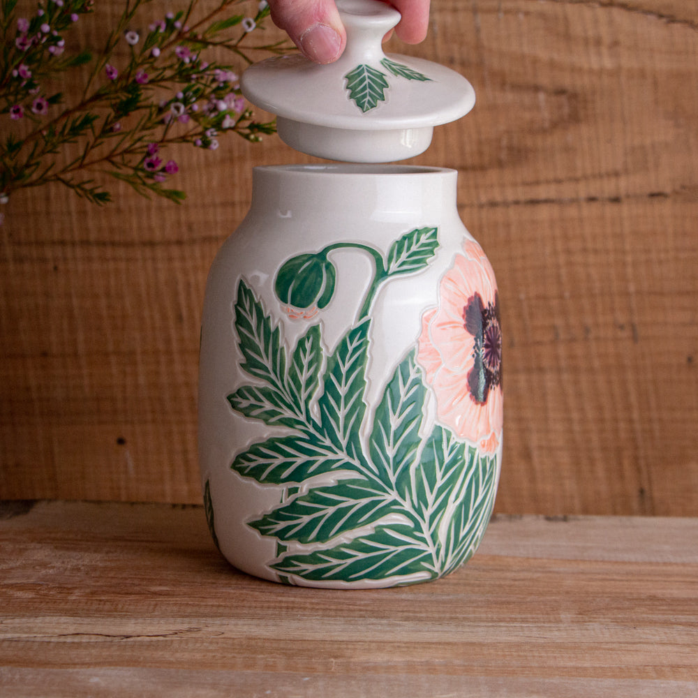 Poppy Lidded Jar / Canister