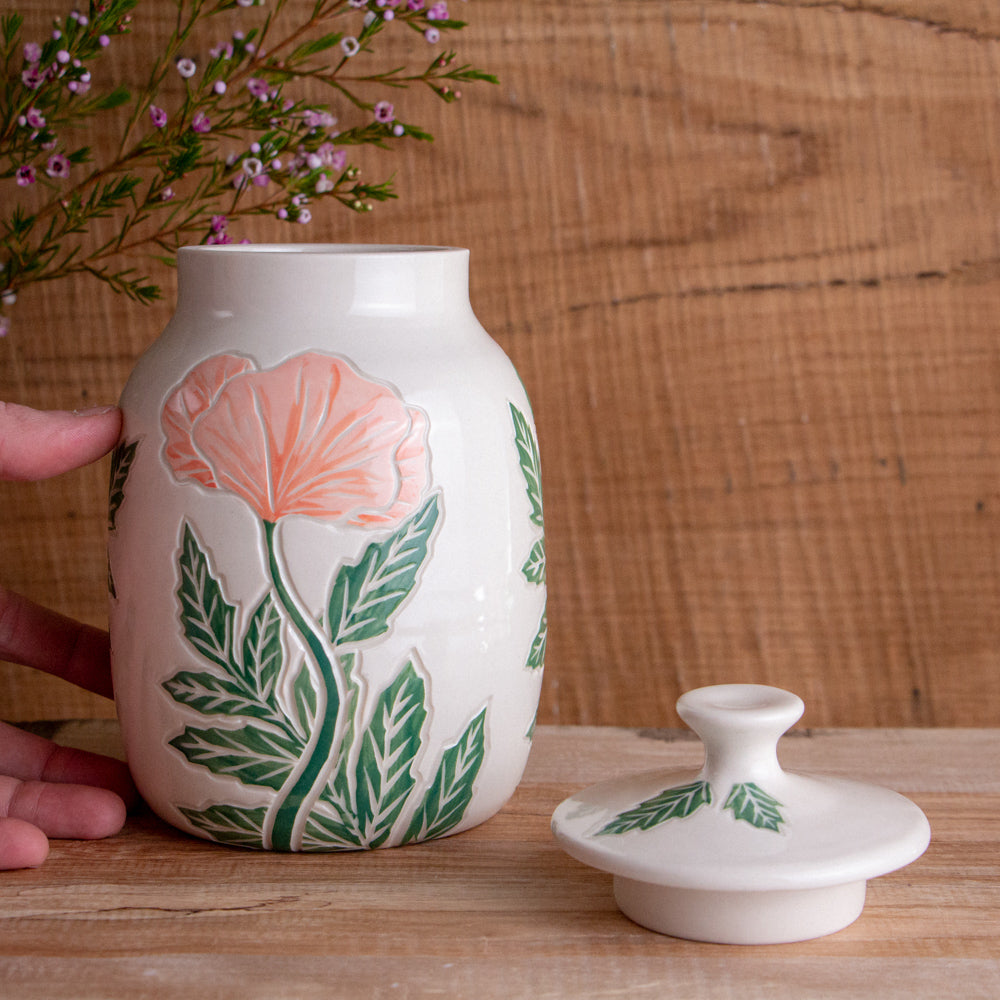 Poppy Lidded Jar / Canister