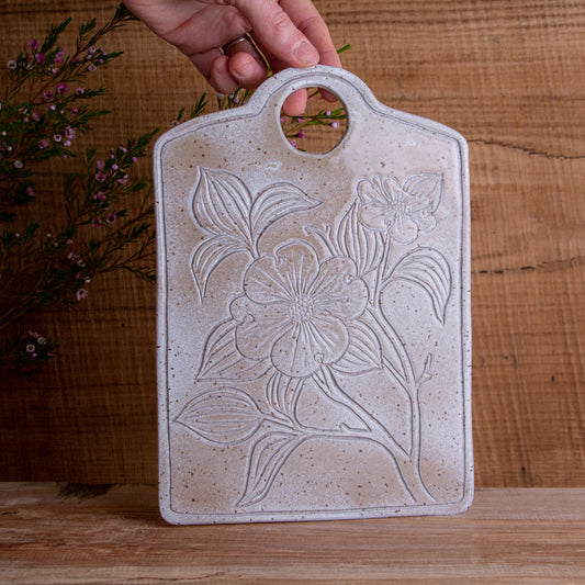 Stoneware Dogwood Serving Board