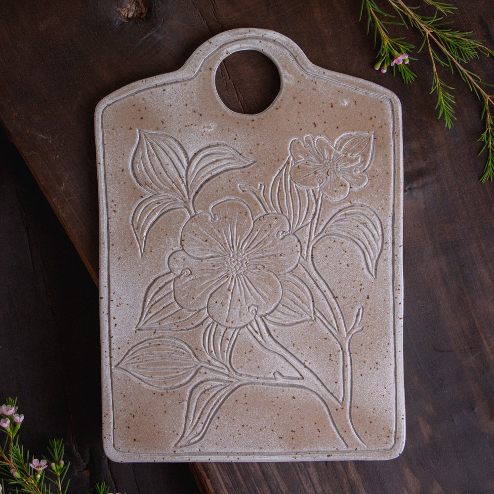 Stoneware Dogwood Serving Board