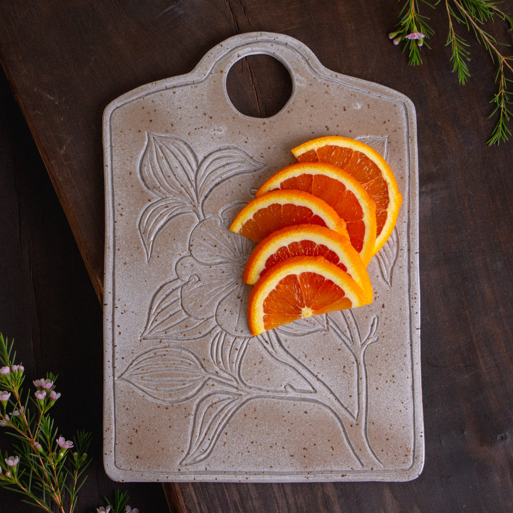 Stoneware Dogwood Serving Board