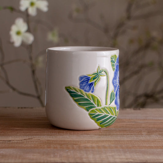 Blue Pansy Botanic Mug 16oz