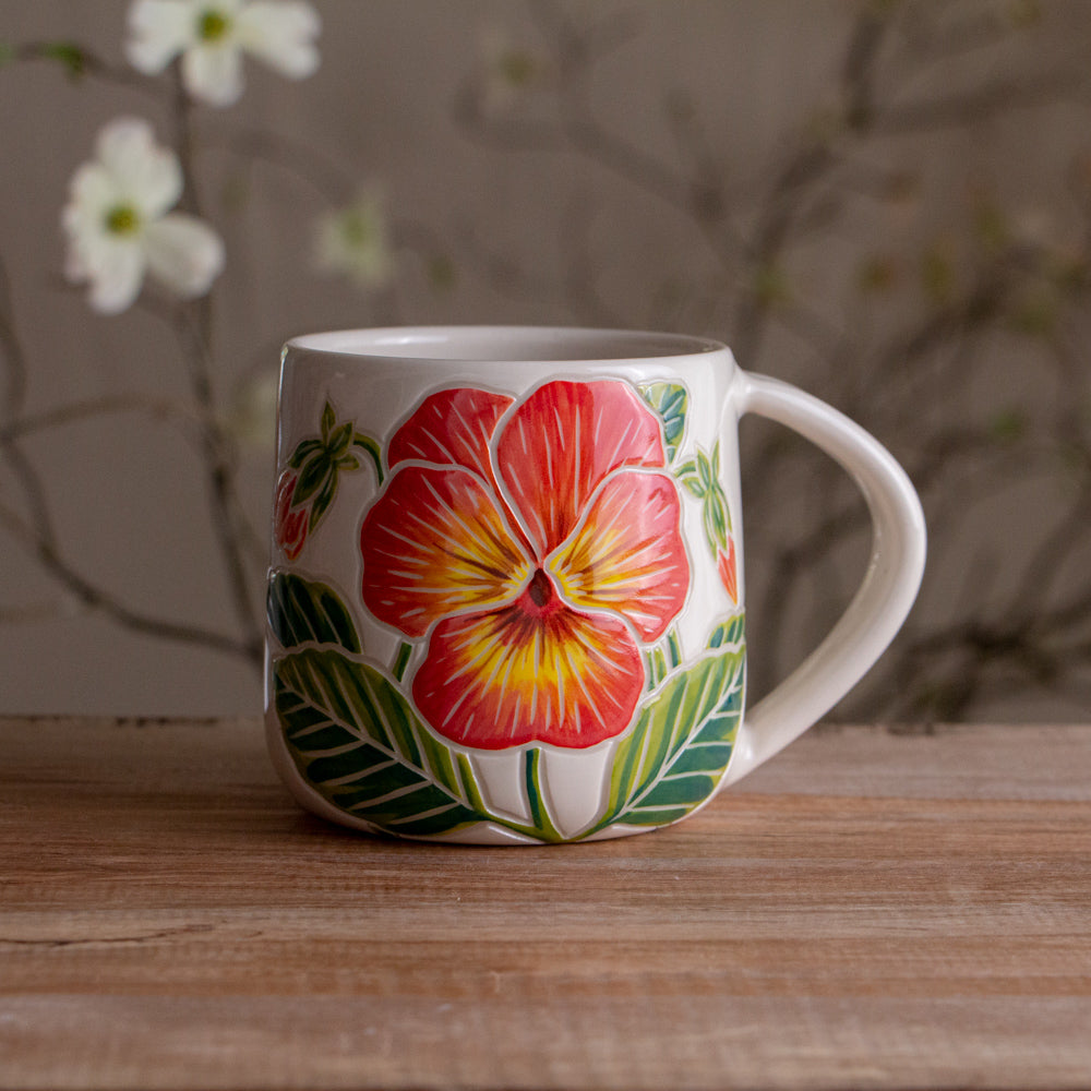 Orange Pansy Botanic Mug
