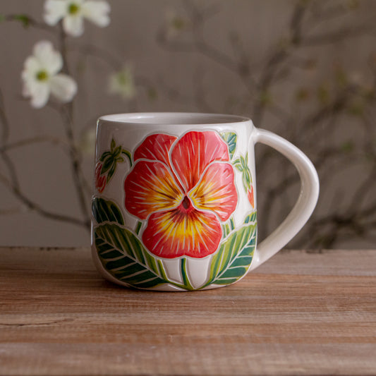 Orange Pansy Botanic Mug