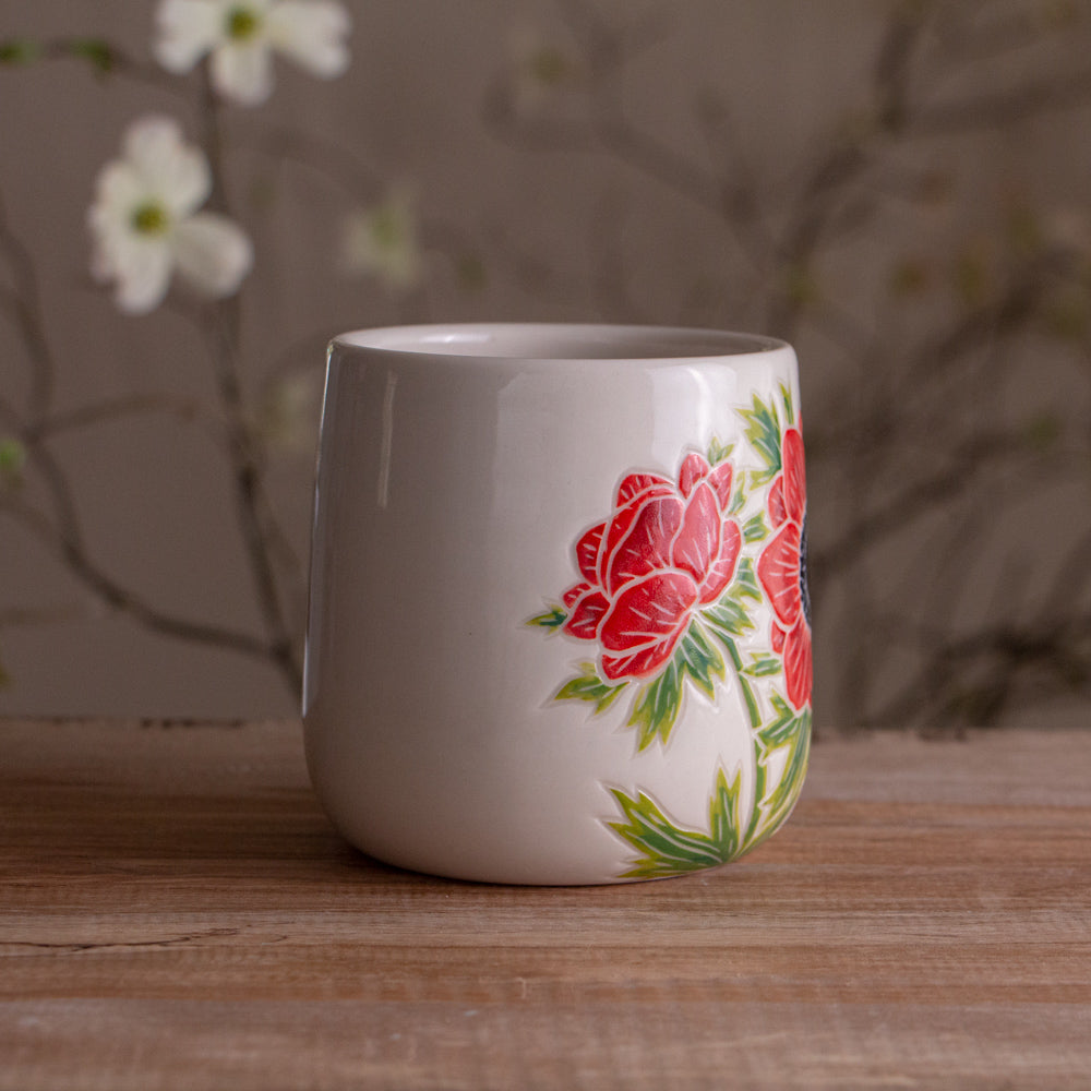 Red Anemone Mug 14-15oz