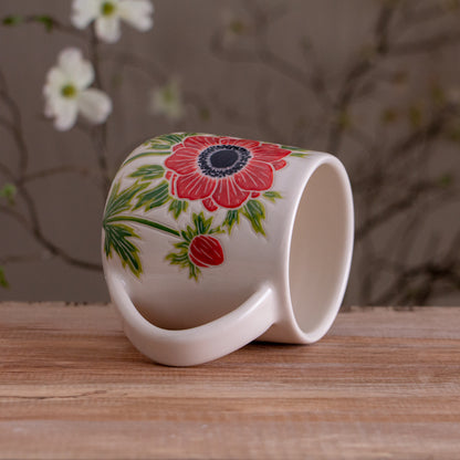 Red Anemone Mug 14-15oz