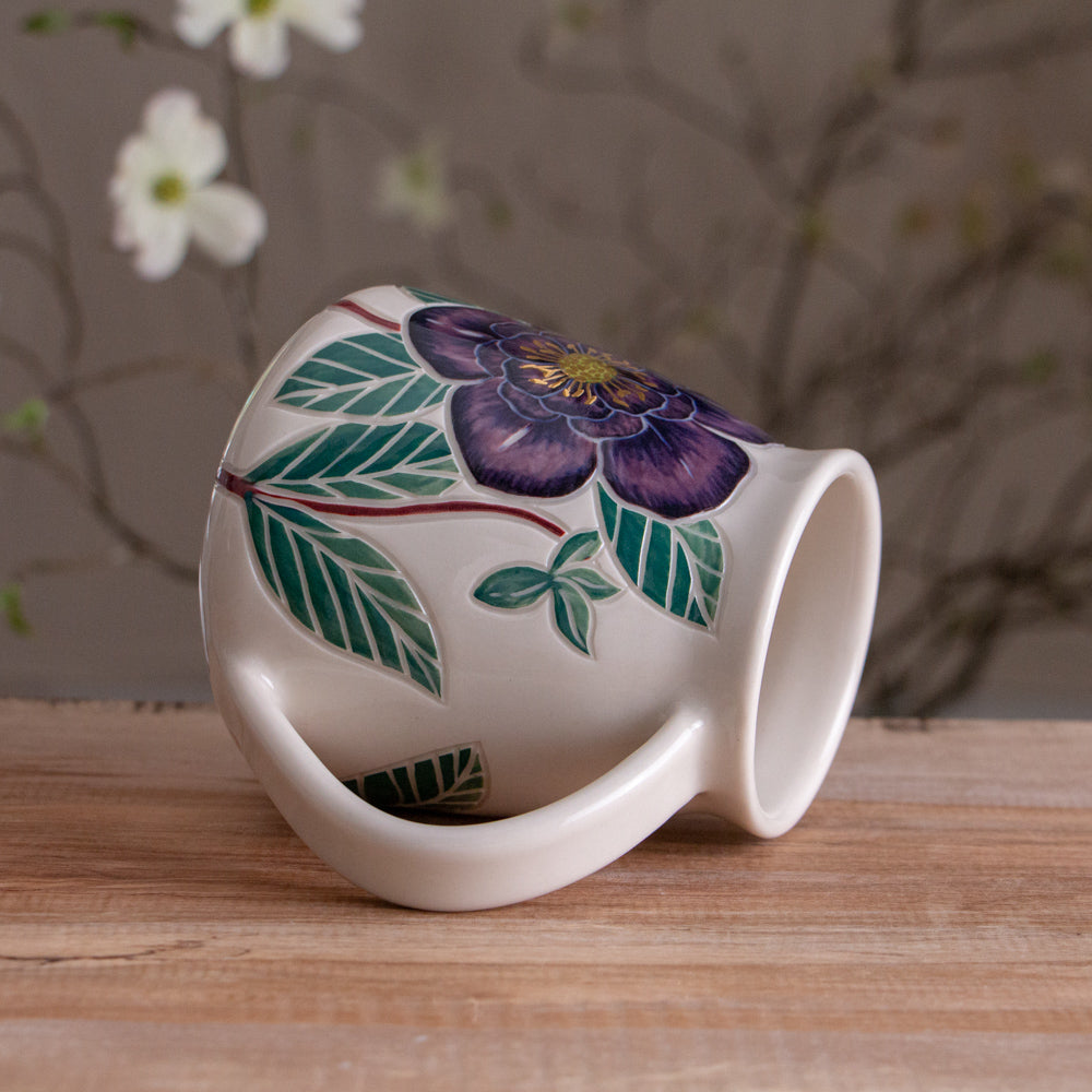 Tall Purple Hellebore Mug #1 [20oz]