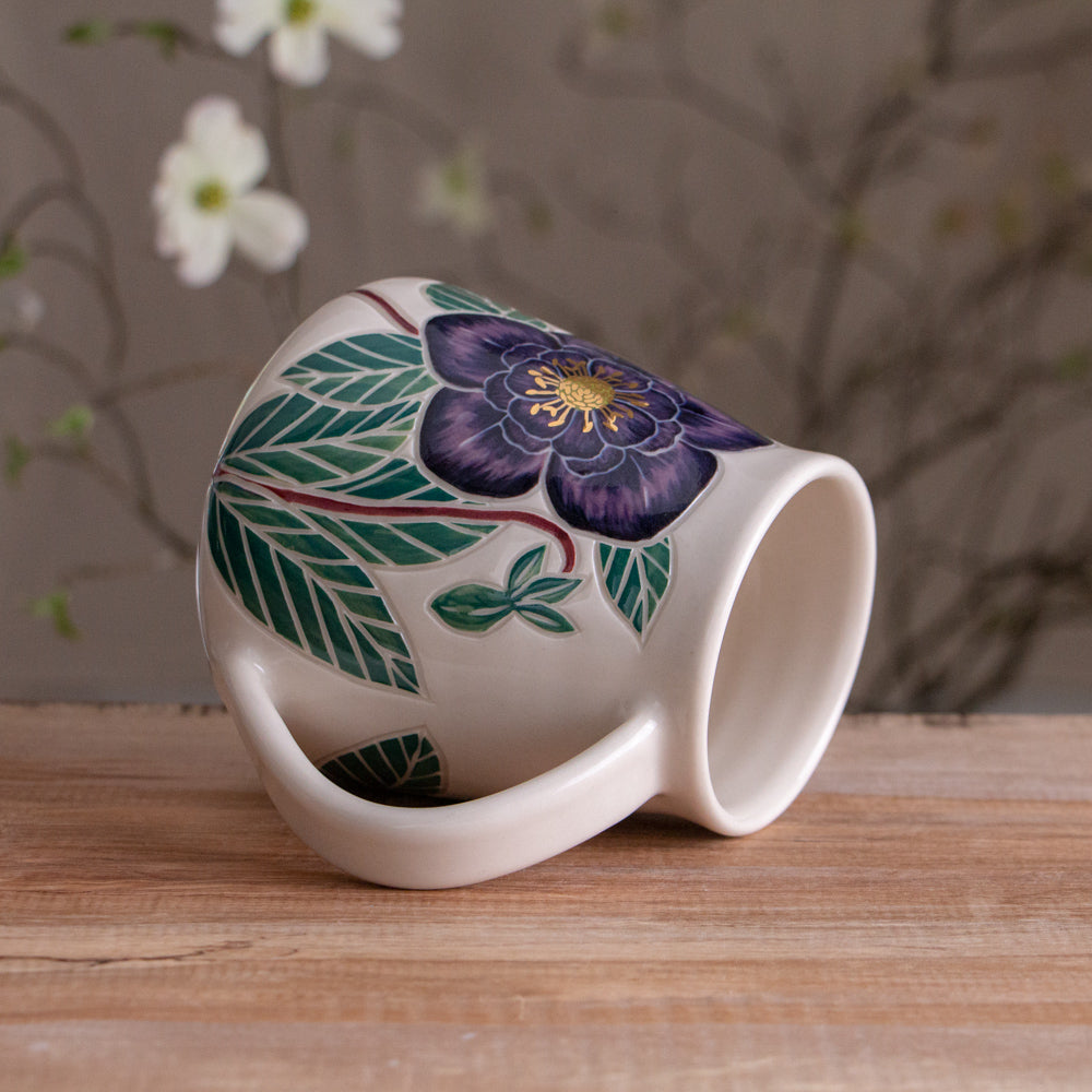 Tall Purple Hellebore Mug #2 [20oz]