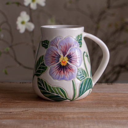 Tall Purple Pansy Mug #1 [19oz]