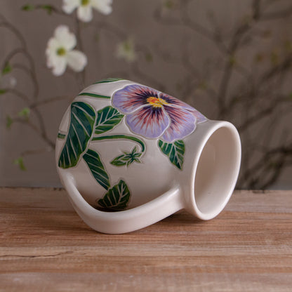 Tall Purple Pansy Mug #1 [19oz]