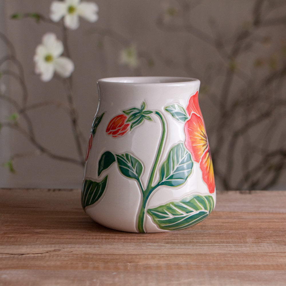 Tall Orange Pansy Mug #1 [18oz]