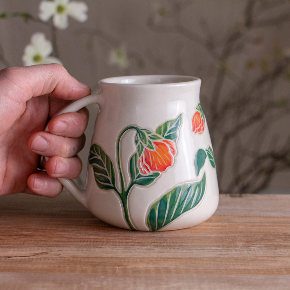 Tall Orange Pansy Mug #1 [18oz]
