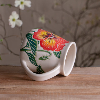 Tall Orange Pansy Mug #1 [18oz]
