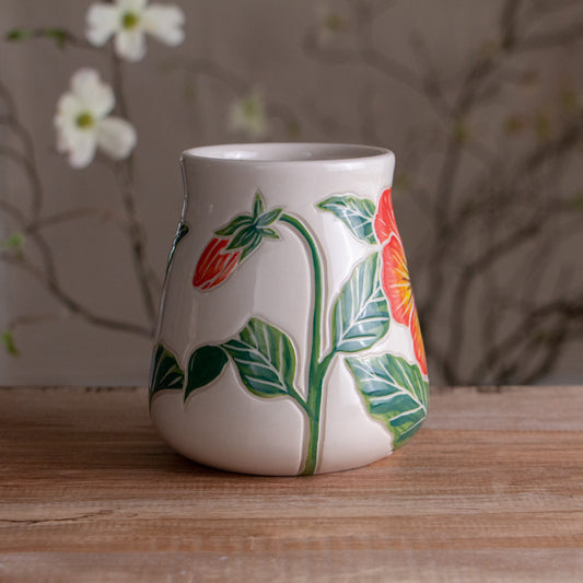 Tall Orange Pansy Mug #2 [19oz]