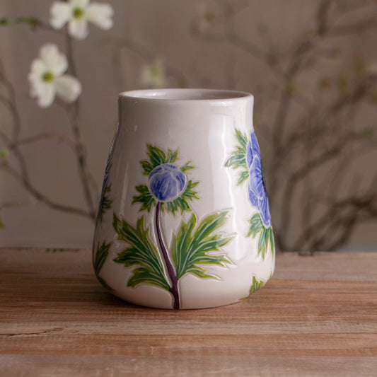 Tall Blue Anemone Mug #2 [20oz]