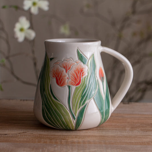 Tall Peach Tulip Mug #1 [19oz]