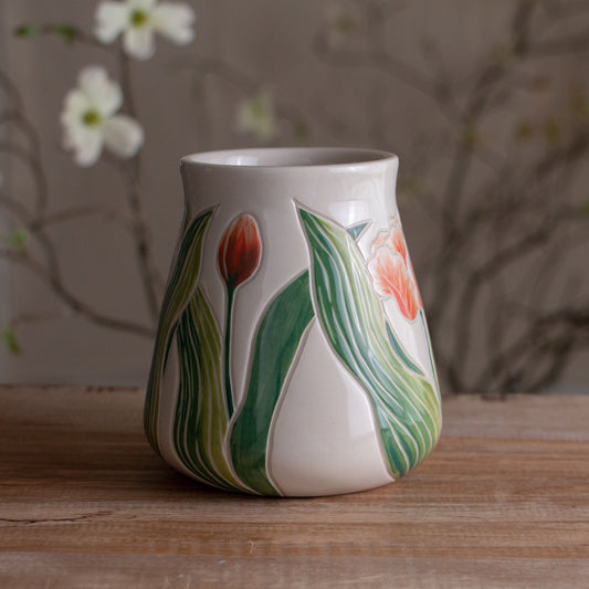 Tall Peach Tulip Mug #1 [19oz]