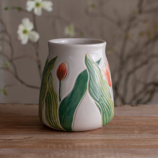 Tall Peach Tulip Mug #2 [19oz]