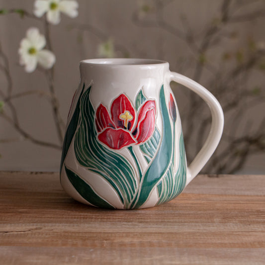 Tall Red Tulip Mug #1 [20oz]