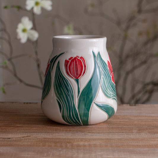 Tall Red Tulip Mug #1 [20oz]