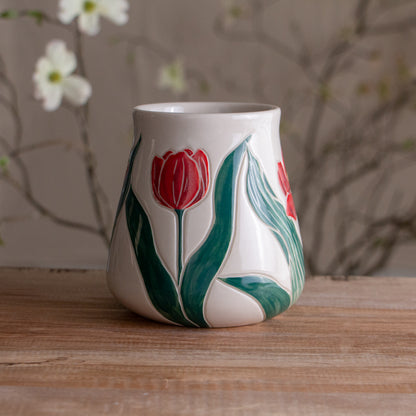 Tall Red Tulip Mug #2 [18oz]
