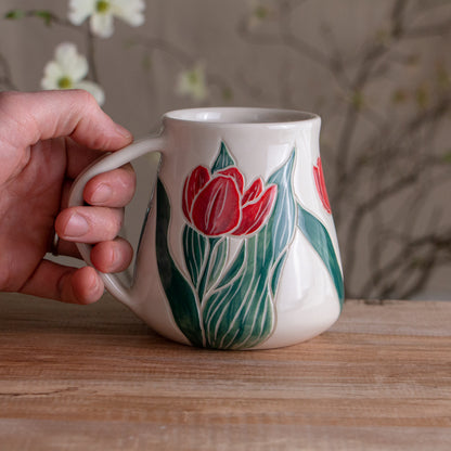Tall Red Tulip Mug #2 [18oz]