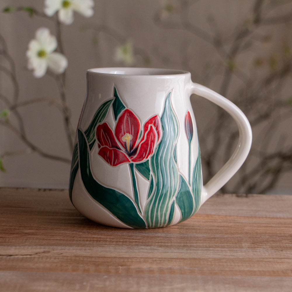 Tall Red Tulip Mug #3 [19oz]