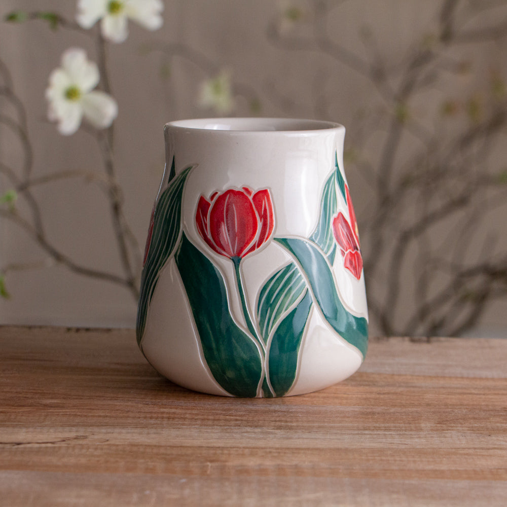 Tall Red Tulip Mug #3 [19oz]