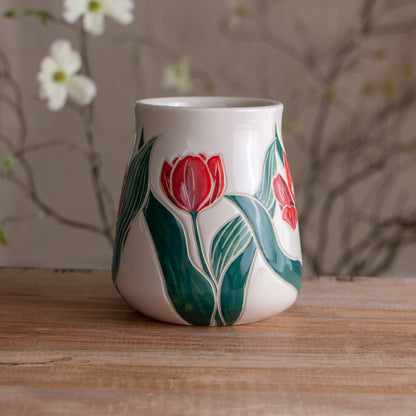 Tall Red Tulip Mug #3 [19oz]