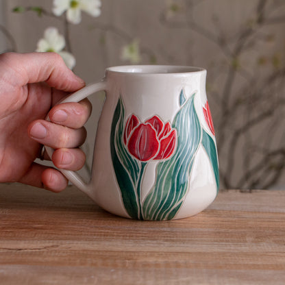 Tall Red Tulip Mug #3 [19oz]