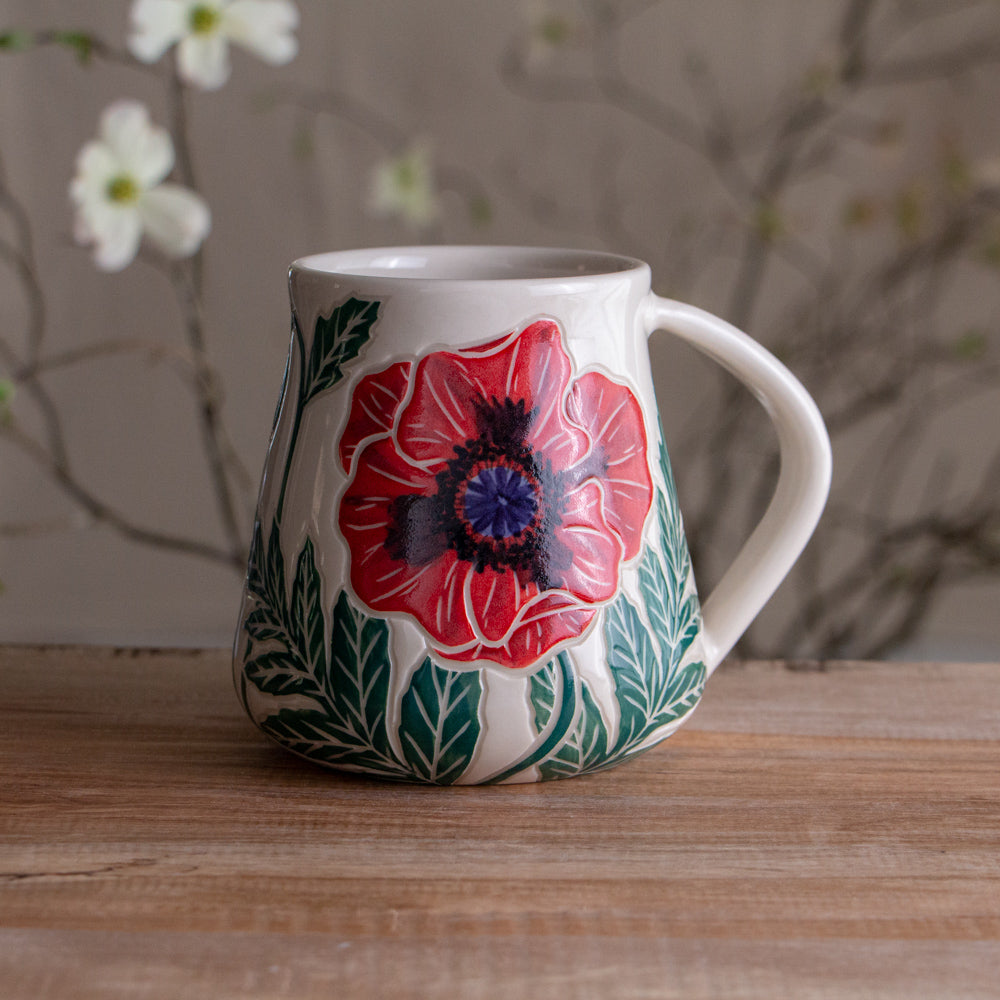 Tall Red Poppy Mug #1 [19oz]