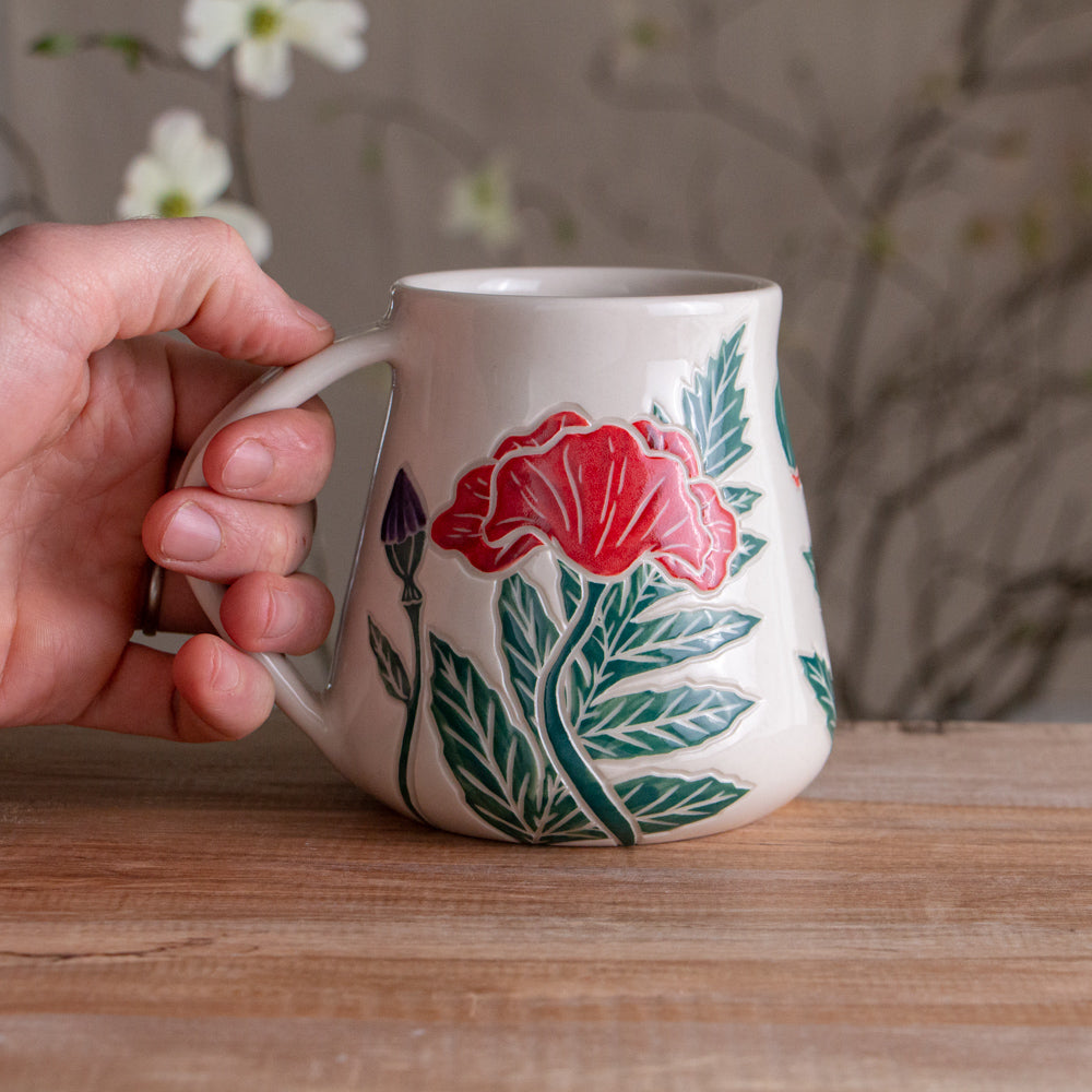Tall Red Poppy Mug #1 [19oz]