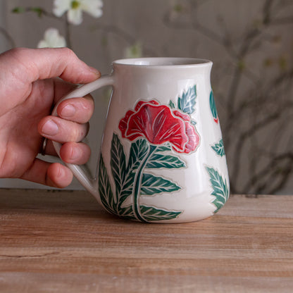 Tall Red Poppy Mug #2 [20oz]