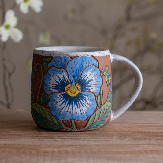 Pansy Stoneware Mug #1 [16oz]